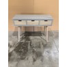 SECONDE MAIN - Console grise 3 tiroirs beiges bois Pin