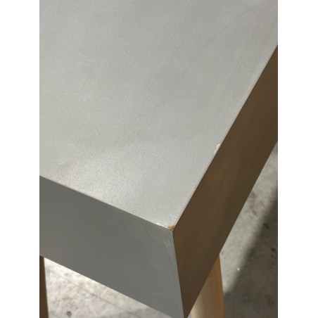 SECONDE MAIN - Console grise 3 tiroirs beiges bois Pin