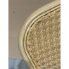 SECONDE MAIN - Lot de 2 chaises assise tissu taupe large dossier effet cannage