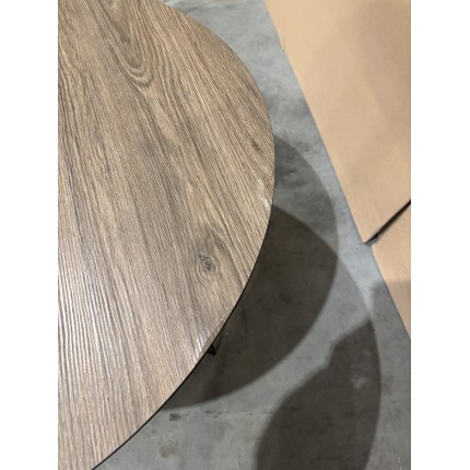 SECONDE MAIN - Table basse biseautée 70x70cm mocha pieds graphiques métal noir