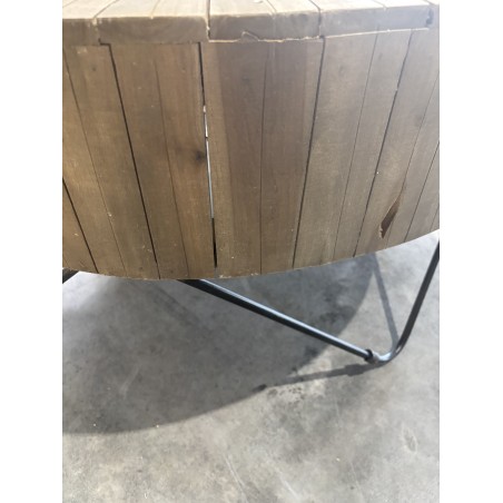 CLARA Round Coffee Table 90x90cm - Natural Teak Wood