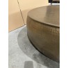 JOHAN Round Coffee Table 106x106cm - Hammered Gold Aluminium Finish