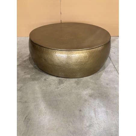 JOHAN Round Coffee Table 106x106cm - Hammered Gold Aluminium Finish