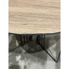 JULIA Beveled Coffee Table 70x70cm Mocha Black Metal Graphic Legs
