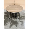 SECONDE MAIN - Table basse biseautée D70cm pieds graphiques métal noir