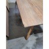 SECONDE MAIN - Table à manger rectangulaire 220x100cm bois teck recyclé pieds croisés teck