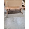 SECONDE MAIN - Table à manger rectangulaire 220x100cm bois teck recyclé pieds croisés teck
