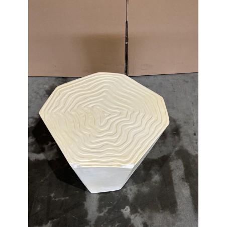 SECONDE MAIN - Tabouret effet souche d’arbre en béton beige