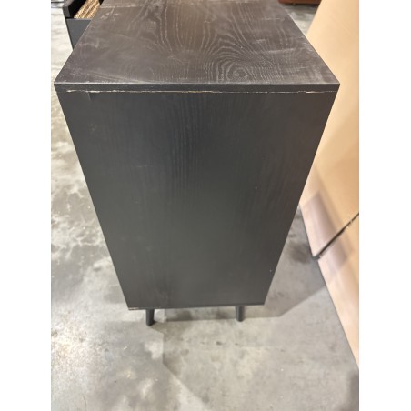 ANGELO Black Wooden Sideboard with Drawers & Doors