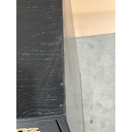 SECONDE MAIN - Buffet bois noir 2 tiroirs cannage 2 portes