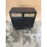 SECONDE MAIN - Buffet bois noir 2 tiroirs cannage 2 portes