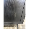 SECONDE MAIN - Buffet bois noir 2 tiroirs cannage 2 portes
