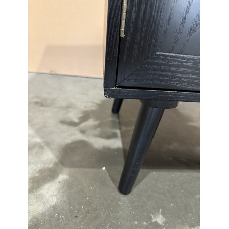 ANGELO Black Wooden Sideboard with Drawers & Doors