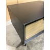 ALMA Black Bedside Table 1 Drawer Dark Brown Metal Legs