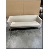 NELSON Beige 3-Seater Sofa with Black Metal Legs