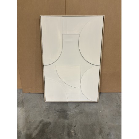 SECONDE MAIN - Décoration murale 83x123cm formes abstraites beiges en relief