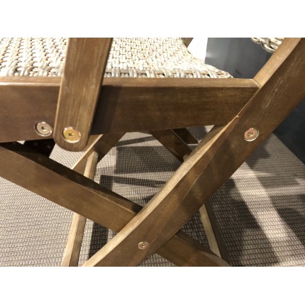 VICK - Set of 2 Folding Garden Armchairs | Acacia Wood & Rattan