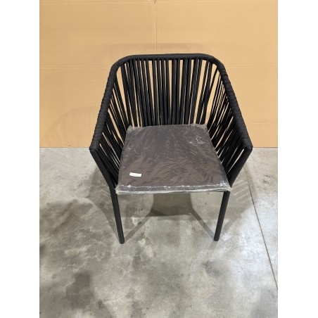 Black garden armchair with black rope | SECONDE VIE