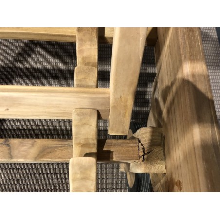 SECONDE MAIN - Bain de soleil avec roulettes en bois Teck