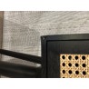 SECOND HAND - Black wooden console with 2 cane-front drawers ANGELO