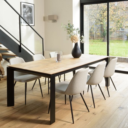 2 chaises tissu écru dossier droit | SECONDE MAIN