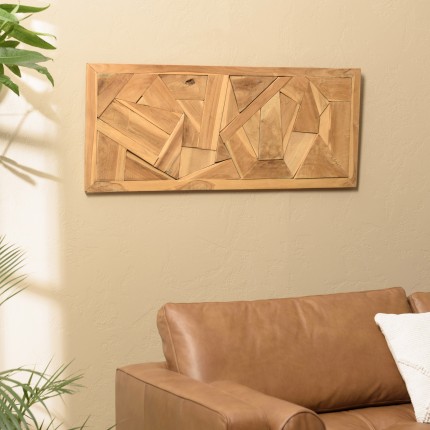 SECOND-HAND - Wall decoration 120x50cm geometric shapes in teak.