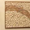 Décoration murale 120x70cm en teck, cadre naturel | SECONDE VIE
