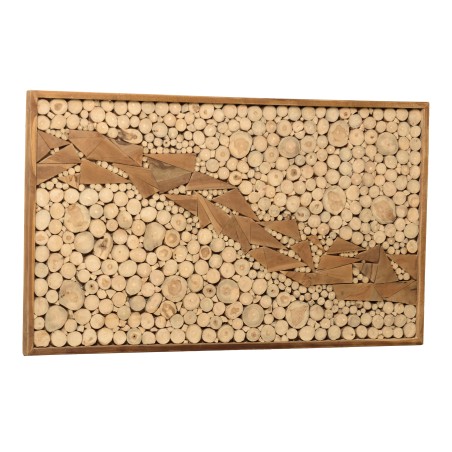 120x70cm teak wall decoration, natural frame | SECONDE VIE