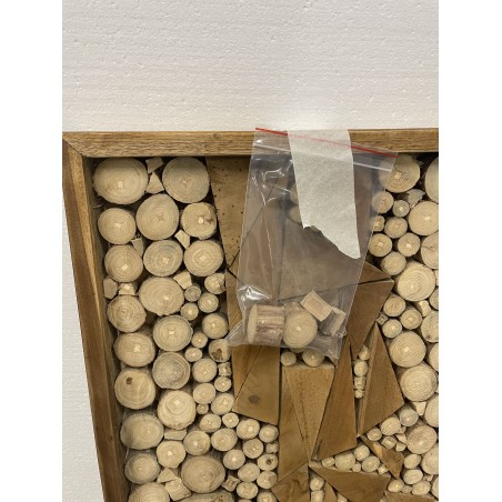 120x70cm teak wall decoration, natural frame | SECONDE VIE