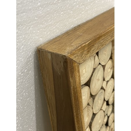 120x70cm teak wall decoration, natural frame | SECONDE VIE