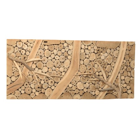 Rectangular wall decoration 120x50cm teak mosaics | Second life