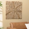 Square wall decoration 100x100cm teak mosaics - model 3 | SECOND LIFE