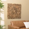 Décoration murale carrée 100x100cm branches de teck - modèle 2
