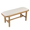 Bench with white cushion in wood and rattan | Amy Collection Bench with white cushion in wood and rattan | Amy Collection