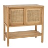 Buffet 2 étagères 2 portes coulissantes en mindi et rotin naturel | Collection Amy Buffet 2 étagères 2 portes coulissantes en mindi et rotin naturel | Collection Amy