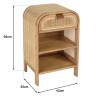Rounded wooden and rattan bedside table with 1 door | Amy Collection Rounded wooden and rattan bedside table with 1 door | Amy Collection