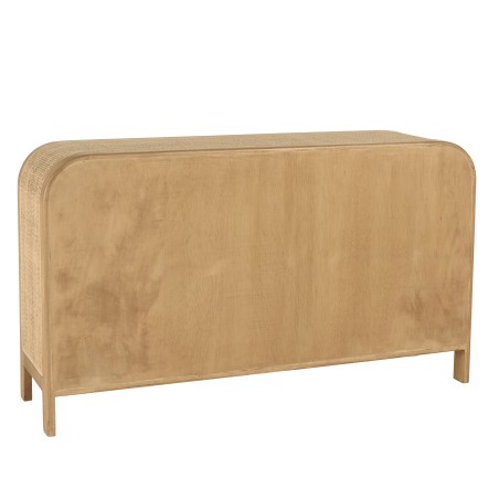 Rounded chest of drawers in wood and natural rattan - 2 drawers | Amy Collection