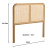 Tête de lit en bois et rotin naturel pour lits 80/90cm | Collection Amy Tête de lit en bois et rotin naturel pour lits 80/90cm | Collection Amy
