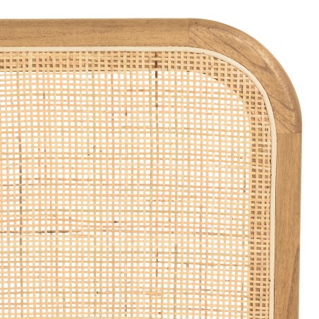 AMY - Headboard in mindi wood and natural rattan for 140/160 cm beds