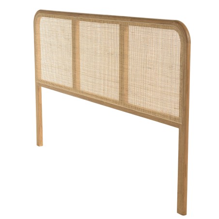 AMY - Headboard in mindi wood and natural rattan for 140/160 cm beds