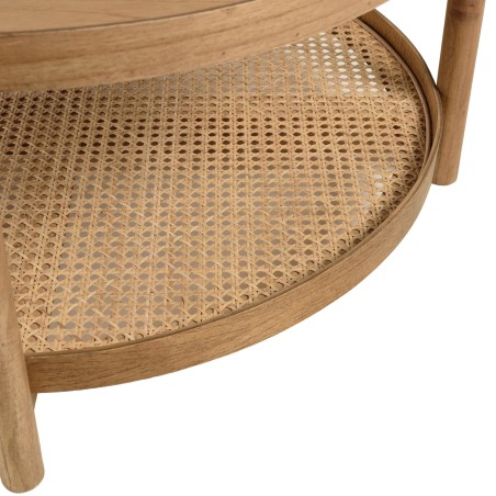 80.5cm wooden coffee table with rattan shelf | Amy Collection