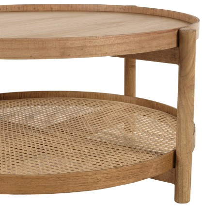 80.5cm wooden coffee table with rattan shelf | Amy Collection