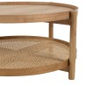 Table basse en bois 80.5cm avec tablette en rotin | Collection Amy Table basse en bois 80.5cm avec tablette en rotin | Collection Amy