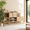 Staircase bookcase in wood and natural rattan | Amy Staircase bookcase in wood and natural rattan | Amy