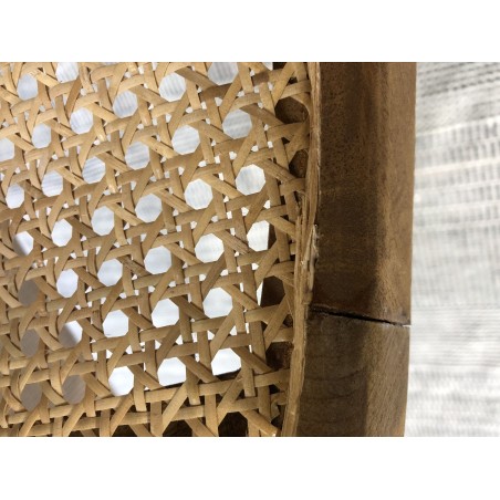 Fauteuils assise cuir dossier en manguier et rotin - Seconde main