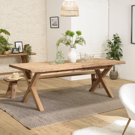 SECOND-HAND - Rectangular dining table 220x100cm recycled pine wood