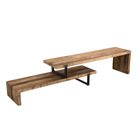 SIXTINE Brown TV Stand 2 Levels - Recycled Teak, Acacia, Mahogany