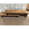 SECOND-HAND  - Brown 2-tier TV stand Recycled teak Recycled acacia mahogany and black metal
