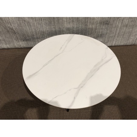 SECONDE MAIN - Table basse ronde 78x78cm plateau effet marbre