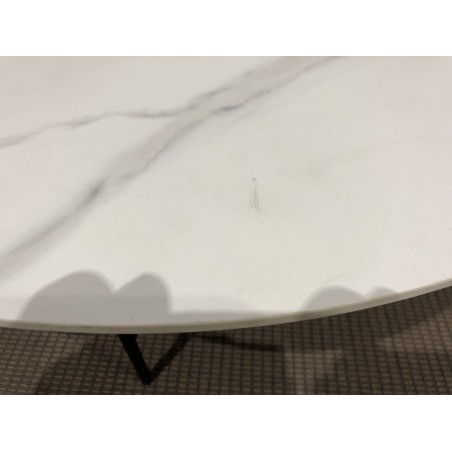 SECONDE MAIN - Table basse ronde 78x78cm plateau effet marbre